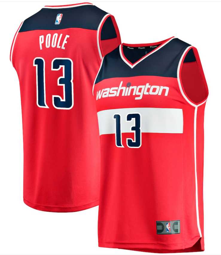 Men%27s Washington Wizards #13 Jordan Poole Red Icon Edition Stitched Jersey Dzhi->philadelphia 76ers->NBA Jersey